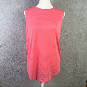 Lululemon Tank Top Womens 8 Pink Striped Sleeveless Crew Neck Athletic Preppy
